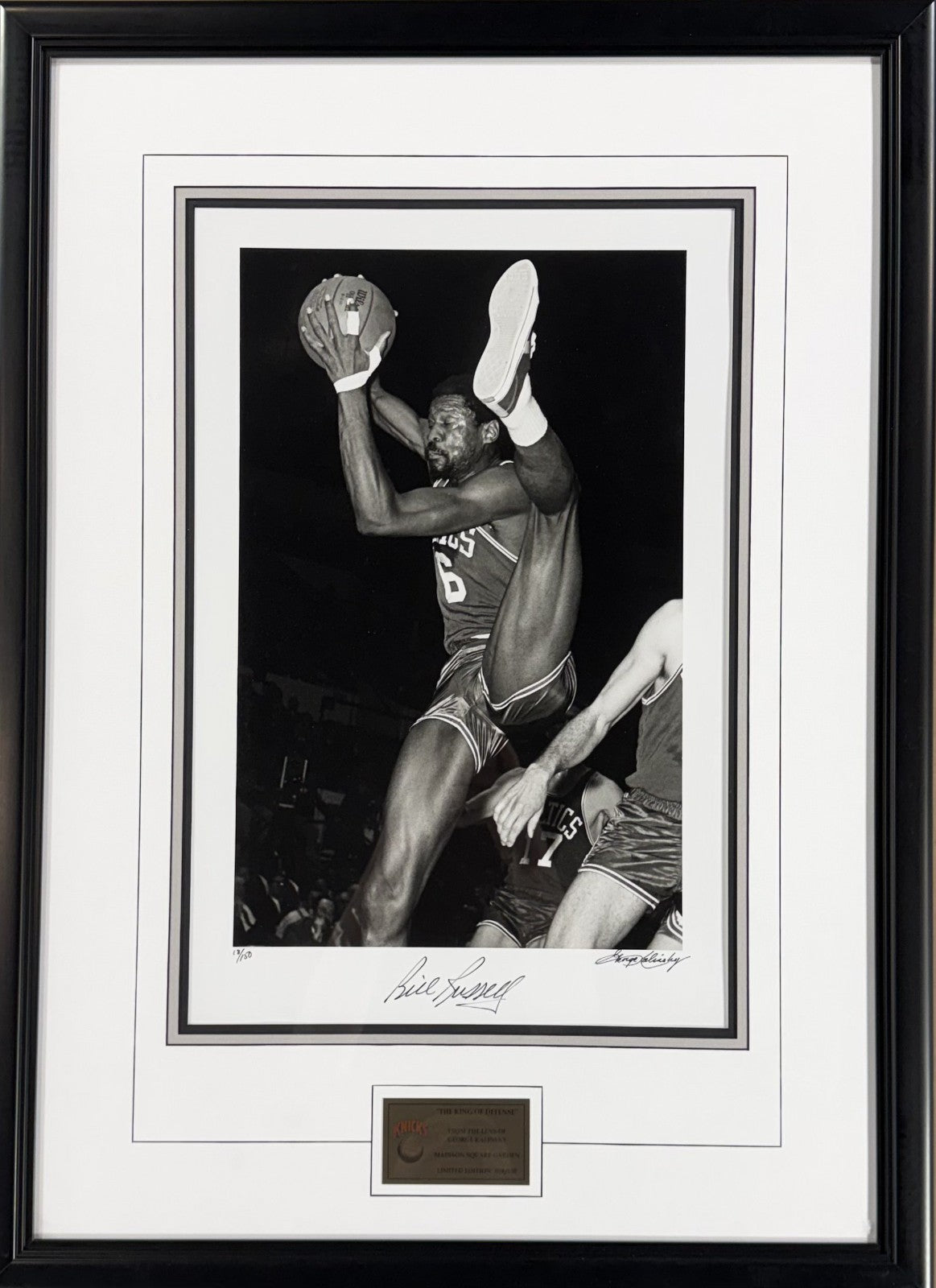 Bill Russell Signed Kalinsky original Photo Framed /150 Celtics HOF Auto Steiner