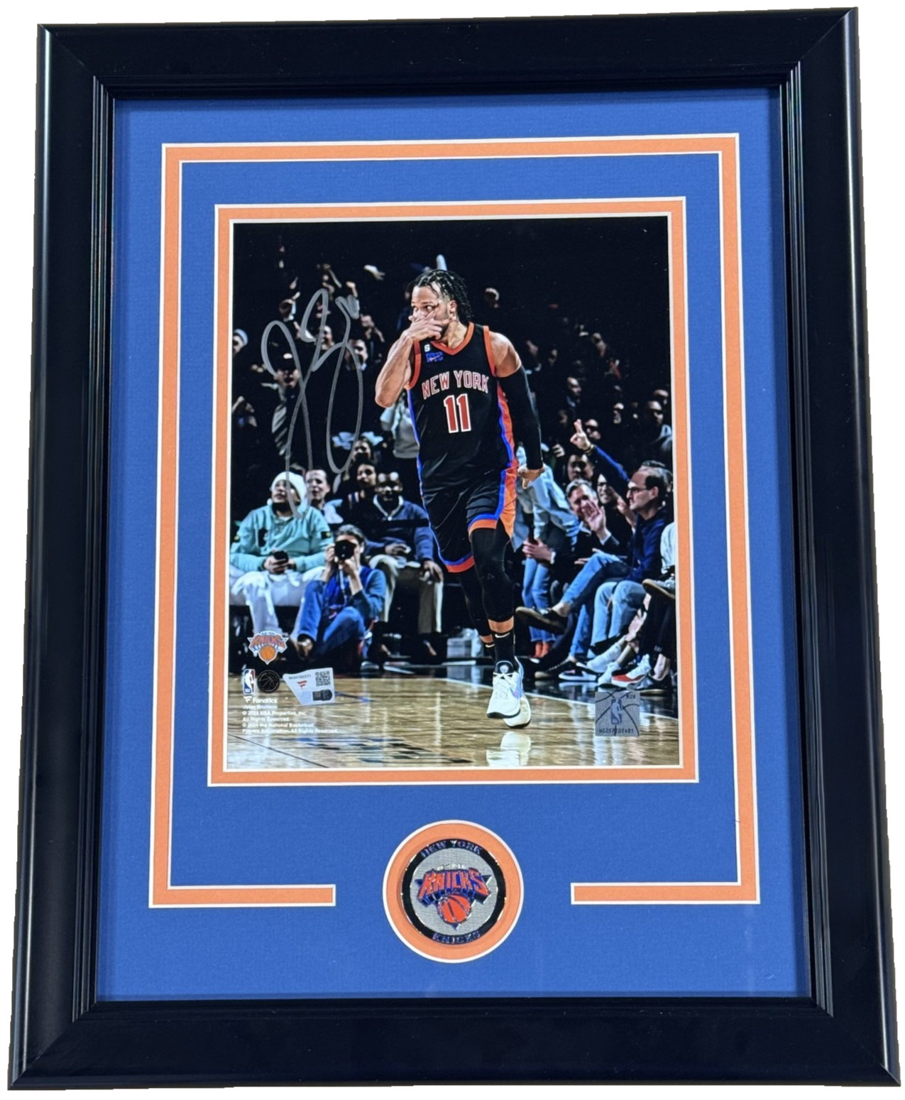 Jalen Brunson Signed 8x10 Framed Photo Celebration Knicks Mint Auto Fanatics COA