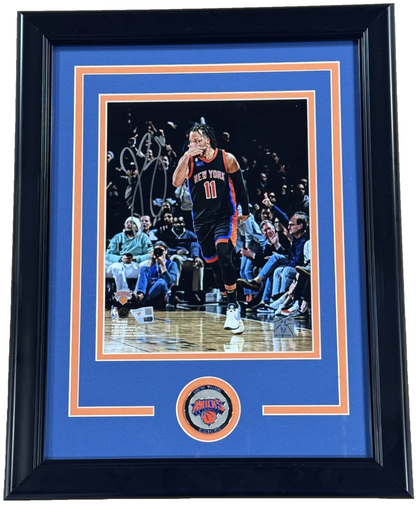 Jalen Brunson Signed 8x10 Framed Photo Celebration Knicks Mint Auto Fanatics COA