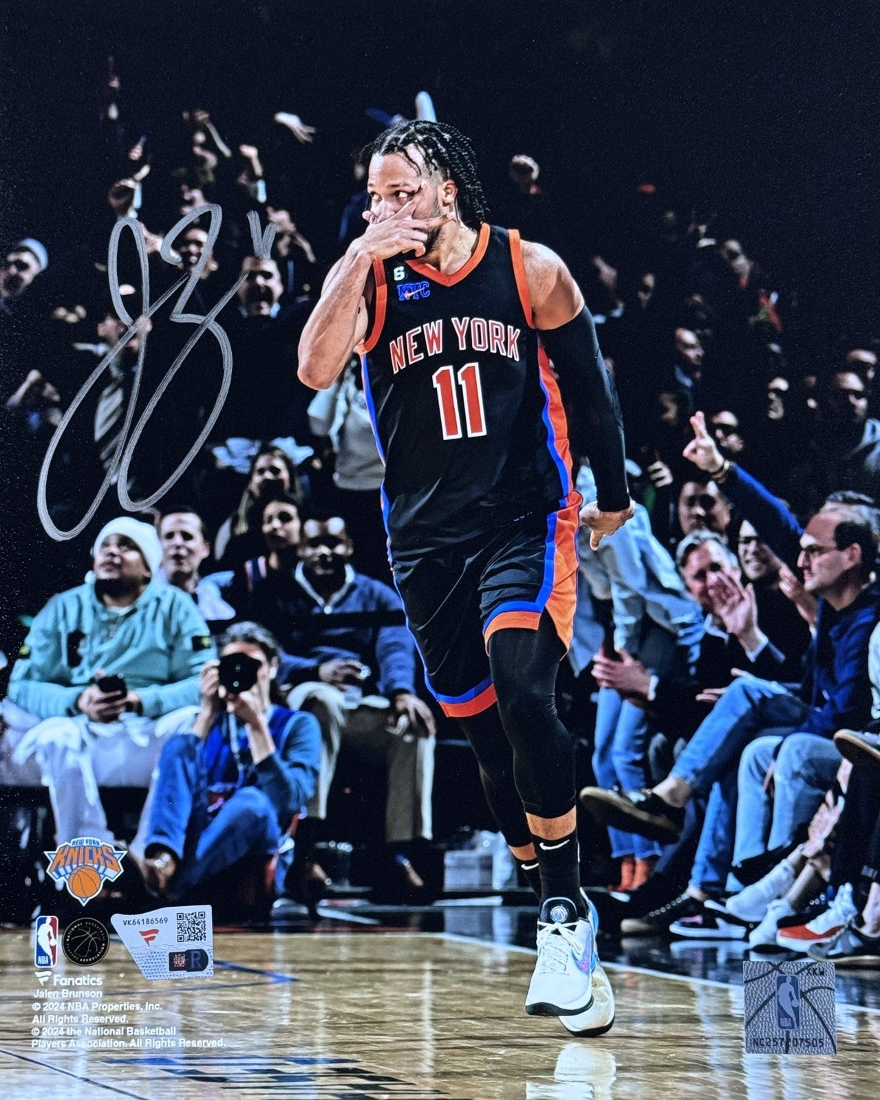 Jalen Brunson Signed 8x10 Framed Photo Celebration Knicks Mint Auto Fanatics COA