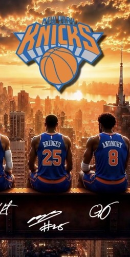 New York Knicks Starting 5 2026 Champions framed Shadowbox Photo Jalen Brunson
