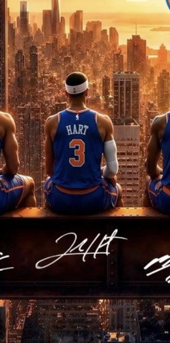 New York Knicks Starting 5 2026 Champions framed Shadowbox Photo Jalen Brunson