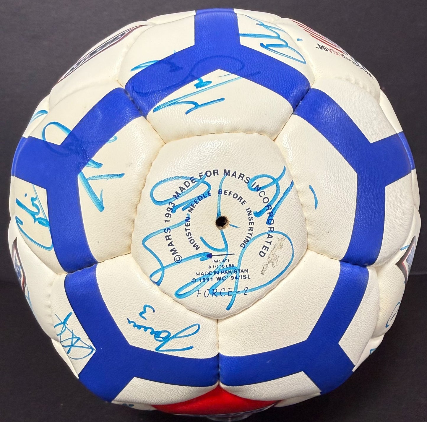 Team USA Signed World Cup USA 94 Snickers Soccer Ball Lalas Reyna 23 Autos CBM