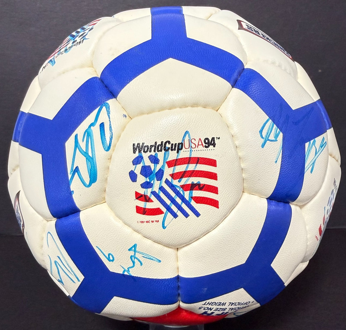 Team USA Signed World Cup USA 94 Snickers Soccer Ball Lalas Reyna 23 Autos CBM