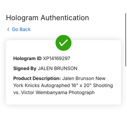 Jalen Brunson Signed 16x20 Framed Photo w/ coin vs Wemby NY Knicks Fanatics COA