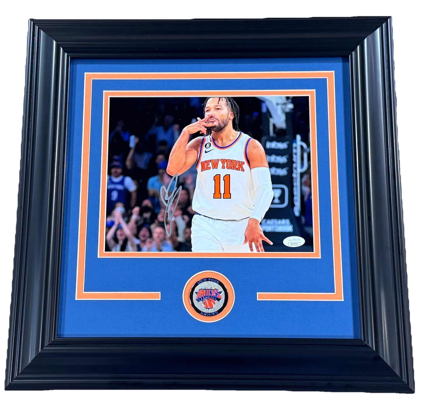 Jalen Brunson Signed 8x10 Framed Celebration Photo NY Knicks Auto JSA COA