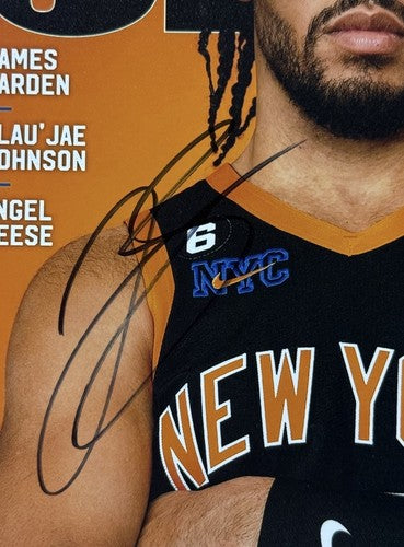 Jalen Brunson Signed Slam Magazine Cover Framed Ny Knicks Mint Auto BAS Coa