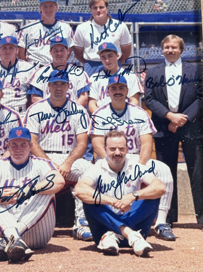 1990 Ny Mets Complete Team Signed 16x20 Framed Photo Strawberry 39 Auto Coa 1/1