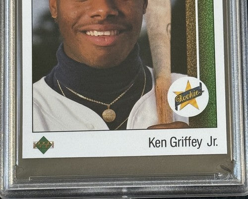 KEN GRIFFEY JR 1989 UPPER DECK #1 STAR ROOKIE PSA 7 DEAD CENTERED RC CARD Nicer
