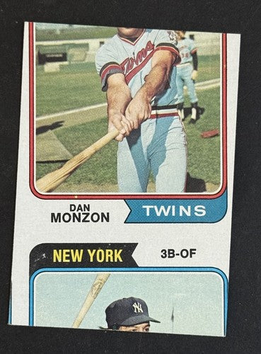 1974 TOPPS BASEBALL MISCUT RARE ERROR CARD Celerino Sanchez 623 Yankees Mint