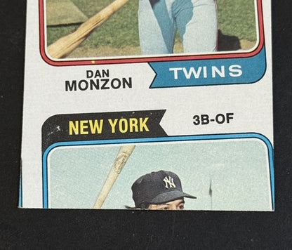 1974 TOPPS BASEBALL MISCUT RARE ERROR CARD Celerino Sanchez 623 Yankees Mint