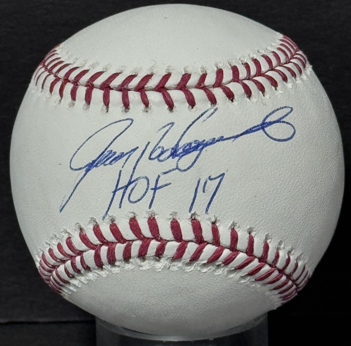 Ivan Rodriguez Signed Official MLB Baseball HOF 17 Auto Texas Rangers STEINER