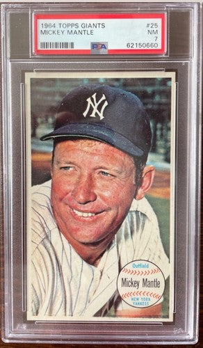 1964 Topps Giants Mickey Mantle Psa 7 Nm - Card Is Beautiful Razor Sharp Clean