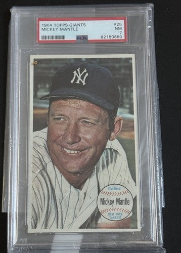 1964 Topps Giants Mickey Mantle Psa 7 Nm - Card Is Beautiful Razor Sharp Clean