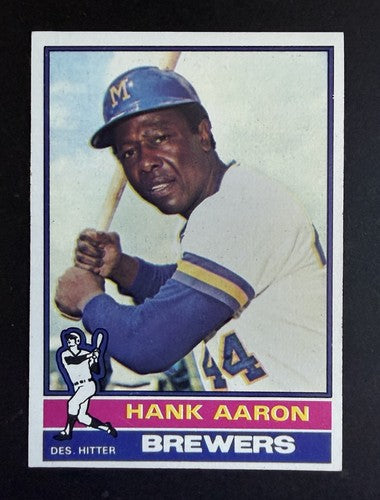 Hank Aaron 1976 Topps #550 LAST TOPPS CARD HR King 755 NM - MINT HOF Brewers