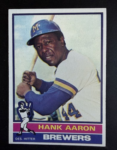 Hank Aaron 1976 Topps #550 LAST TOPPS CARD HR King 755 NM - MINT HOF Brewers