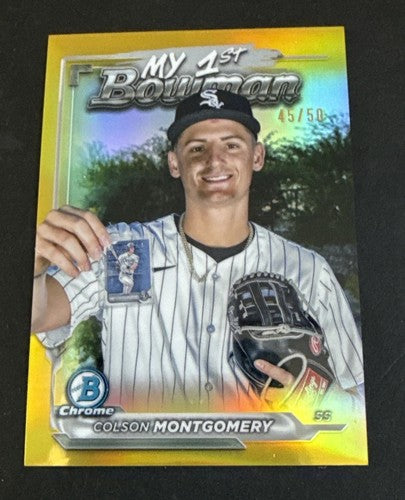 Colson Montgomery 2024 Bowman Chrome M1B-4 My 1st Bowman True Gold Refractor /50