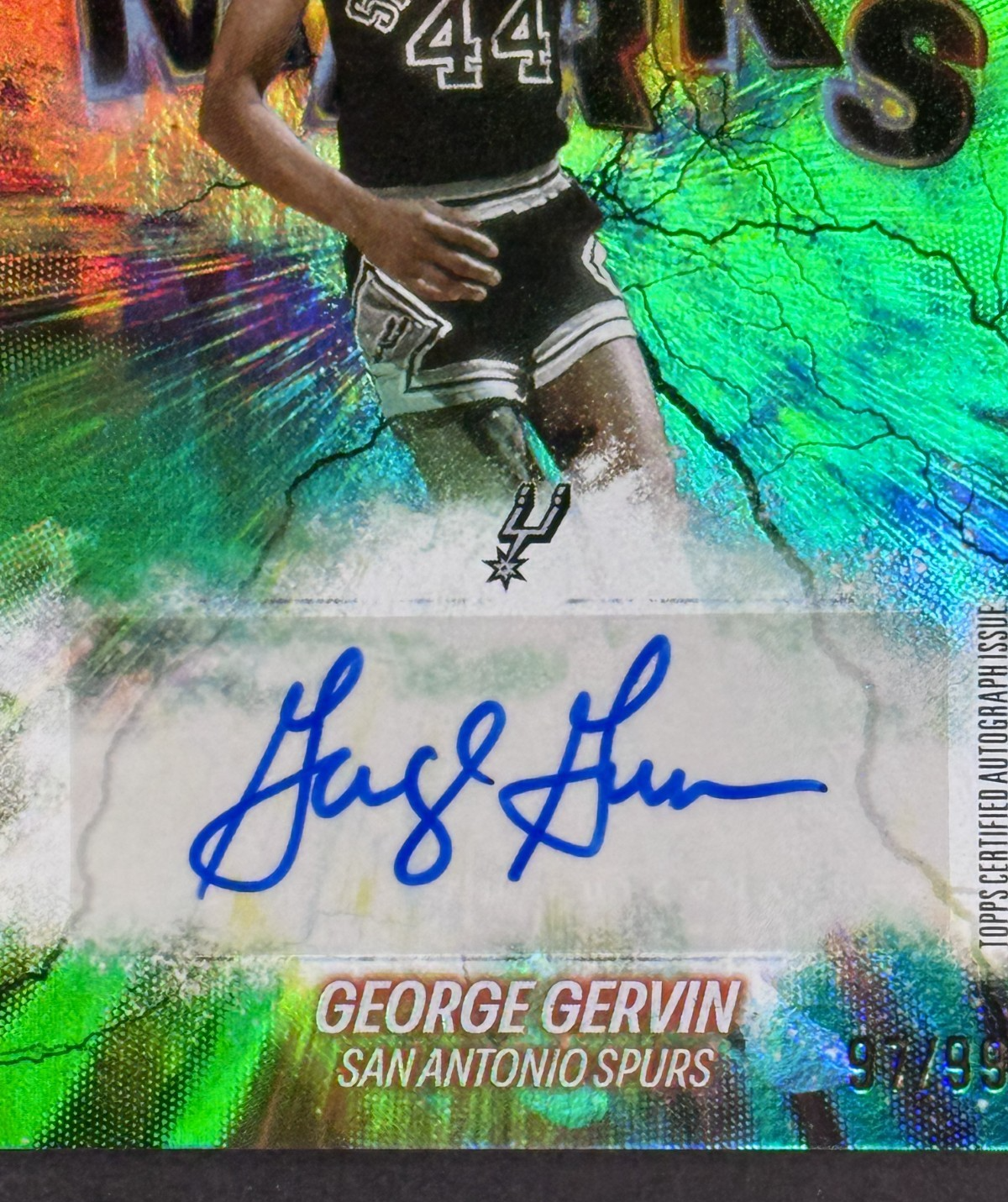 2025-26 Topps Chrome NBA George Gervin Havoc Marks Green Mint Auto /99 Spurs HOF