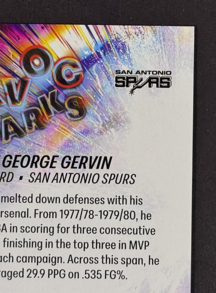 2025-26 Topps Chrome NBA George Gervin Havoc Marks Green Mint Auto /99 Spurs HOF