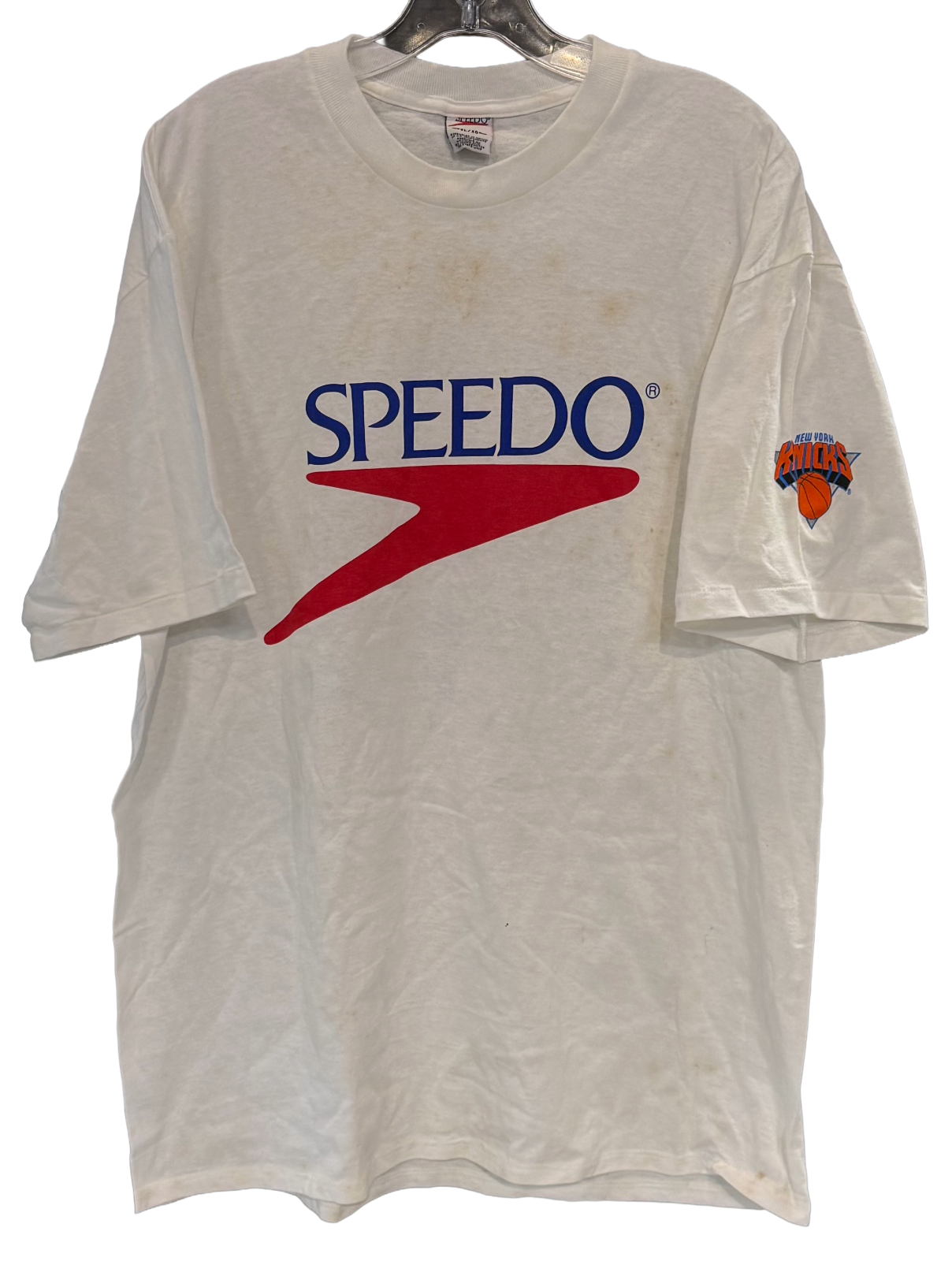 Rare Vintage Speedo NY Knicks T Shirt Collab Vs Magic at Madison Square Garden