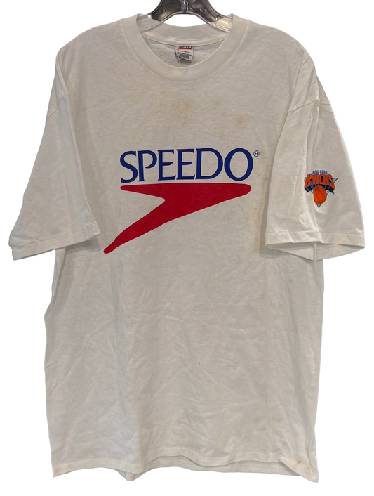 Rare Vintage Speedo NY Knicks T Shirt Collab Vs Magic at Madison Square Garden