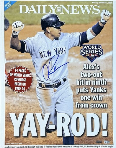 Alex Rodriguez Yankees Signed 16x20 Daily News Cover YAY-ROD Auto Steiner COA