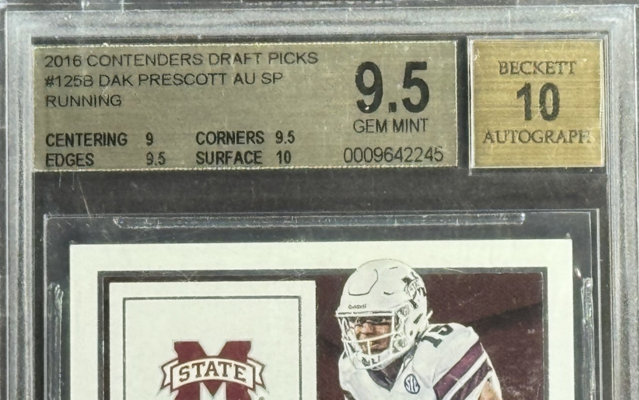 2016 Panini Contenders DP Dak Prescott RC Auto #125B BGS 9.5 GM Auto 10 Cowboys