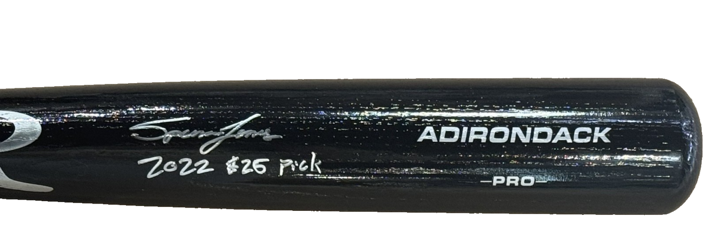 Spencer Jones Yankees Signed Adirondack Pro Bat 2022 #25 Pick Auto Fanatics Coa