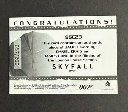 James Bond Artifacts & Relics Worn Jacket Skyfall SSC23 Daniel Craig 007 57/200