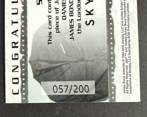 James Bond Artifacts & Relics Worn Jacket Skyfall SSC23 Daniel Craig 007 57/200