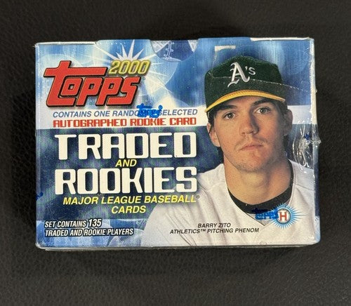 2000 TOPPS TRADED AND ROOKIES BASEBALL COMPLETE FACTORY SEALED SET 1-135, 1 AUTO