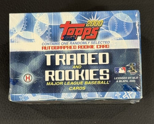 2000 TOPPS TRADED AND ROOKIES BASEBALL COMPLETE FACTORY SEALED SET 1-135, 1 AUTO