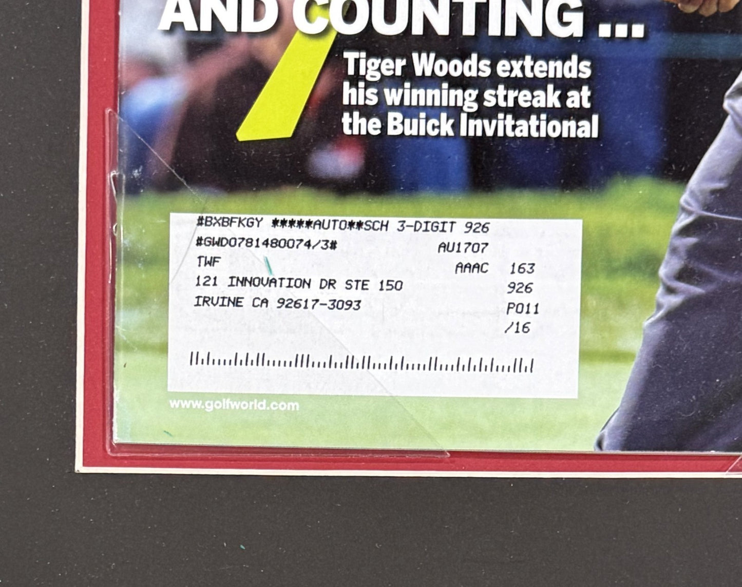 Tiger Woods Signed Golf World Magazine Framed 7 Counting Auto TW Foundation COA