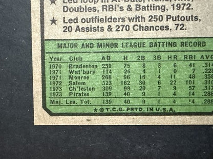 1974 Topps #252 Dave Parker Rookie EX + Dead Centered Nice Pirates HOF Rc