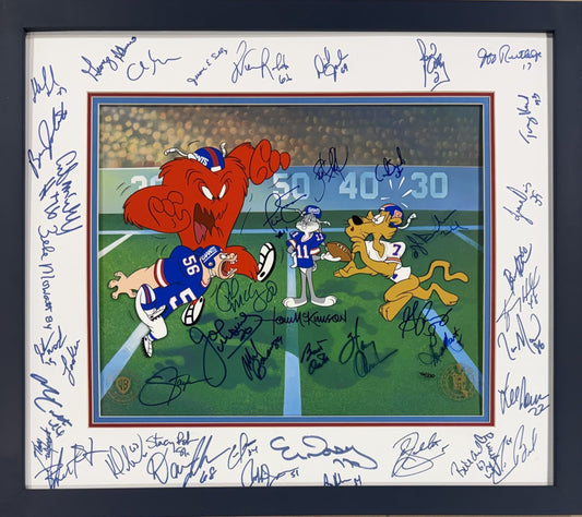 1986 /87 Super Bowl Ny Giants Team Signed Framed Photo Cel Simms Taylor Auto JSA