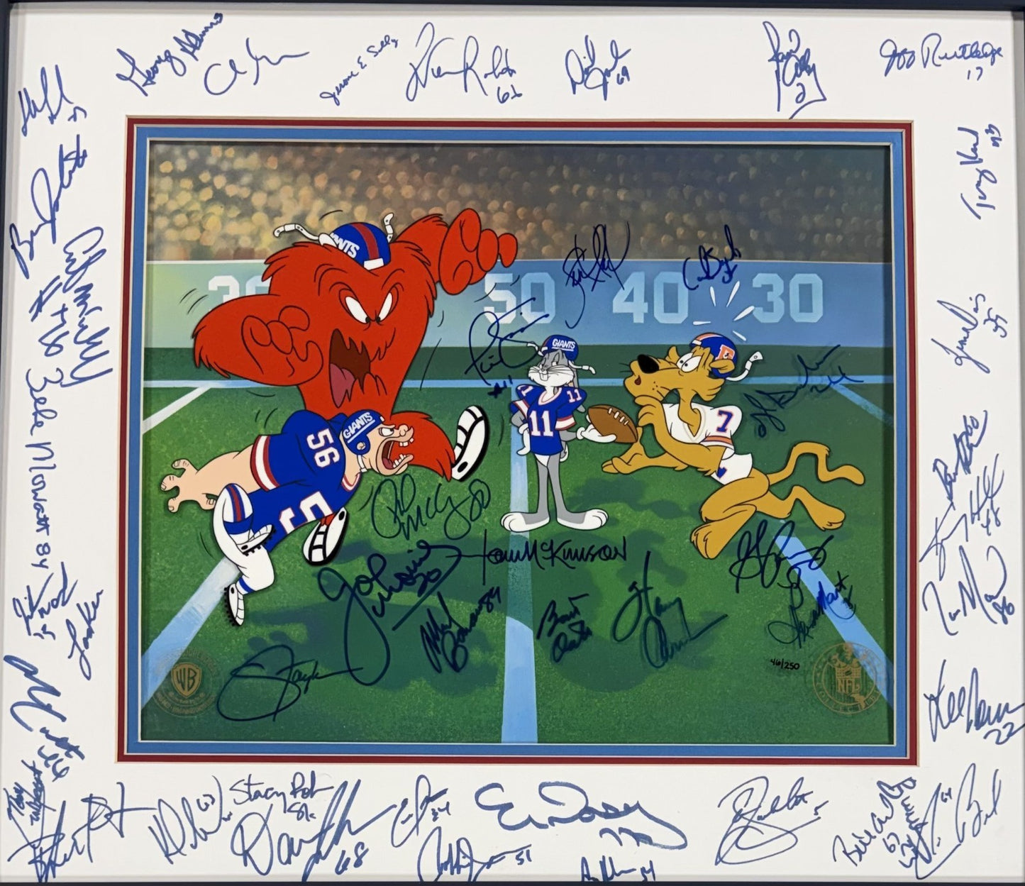 1986 /87 Super Bowl Ny Giants Team Signed Framed Photo Cel Simms Taylor Auto JSA