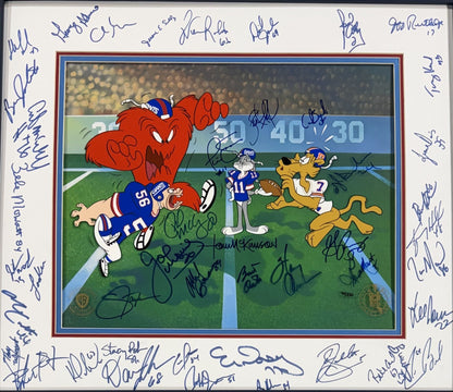 1986 /87 Super Bowl Ny Giants Team Signed Framed Photo Cel Simms Taylor Auto JSA