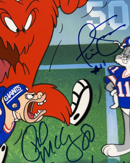 1986 /87 Super Bowl Ny Giants Team Signed Framed Photo Cel Simms Taylor Auto JSA