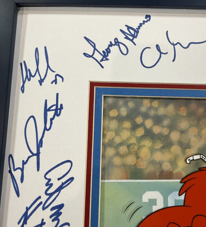 1986 /87 Super Bowl Ny Giants Team Signed Framed Photo Cel Simms Taylor Auto JSA