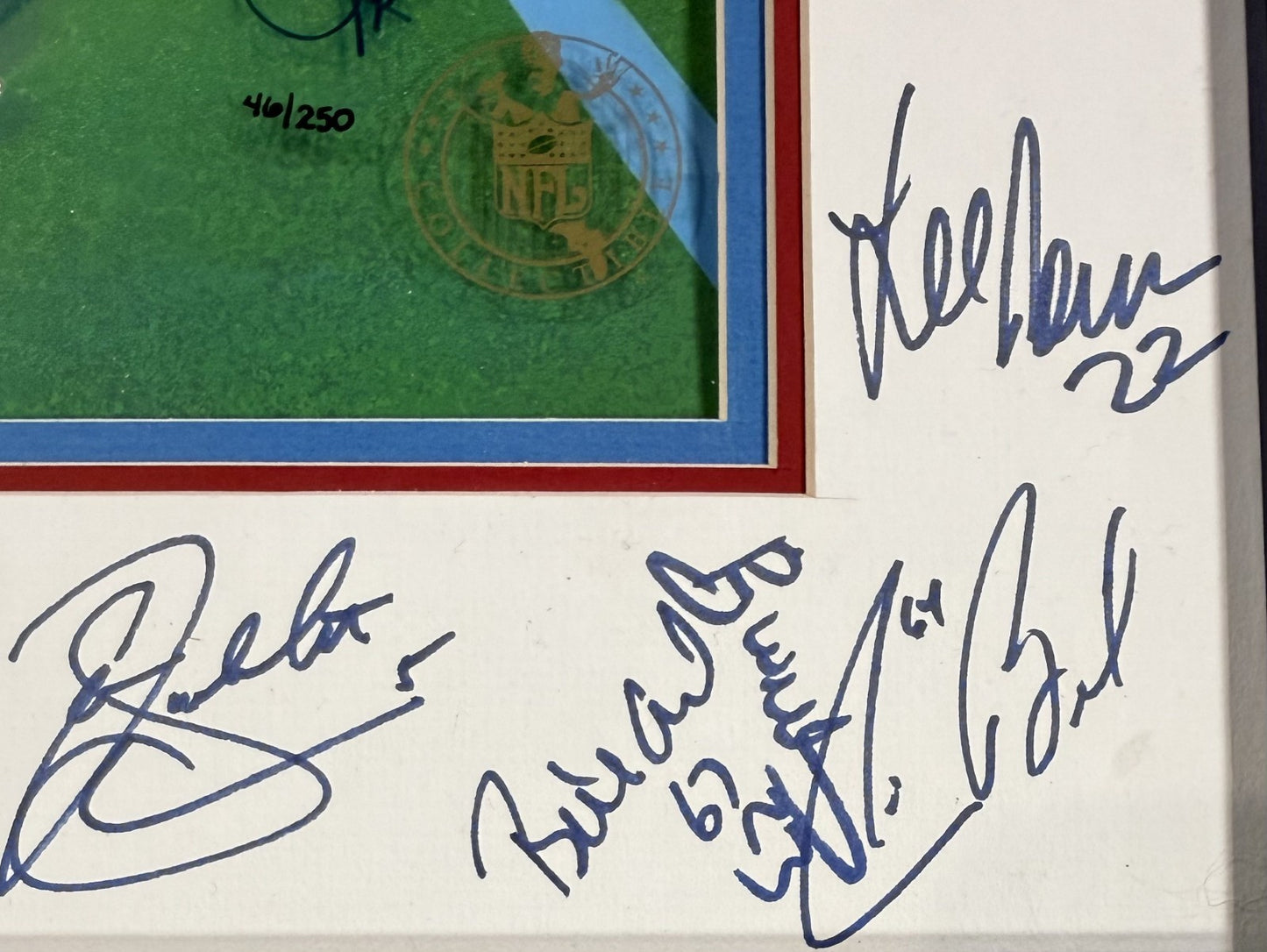 1986 /87 Super Bowl Ny Giants Team Signed Framed Photo Cel Simms Taylor Auto JSA