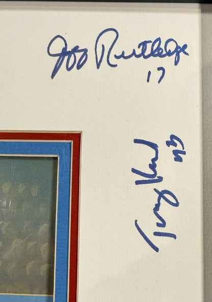 1986 /87 Super Bowl Ny Giants Team Signed Framed Photo Cel Simms Taylor Auto JSA