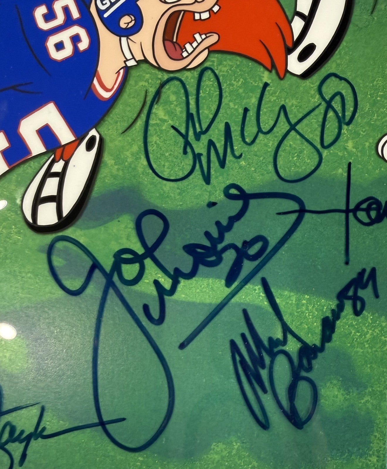 1986 /87 Super Bowl Ny Giants Team Signed Framed Photo Cel Simms Taylor Auto JSA