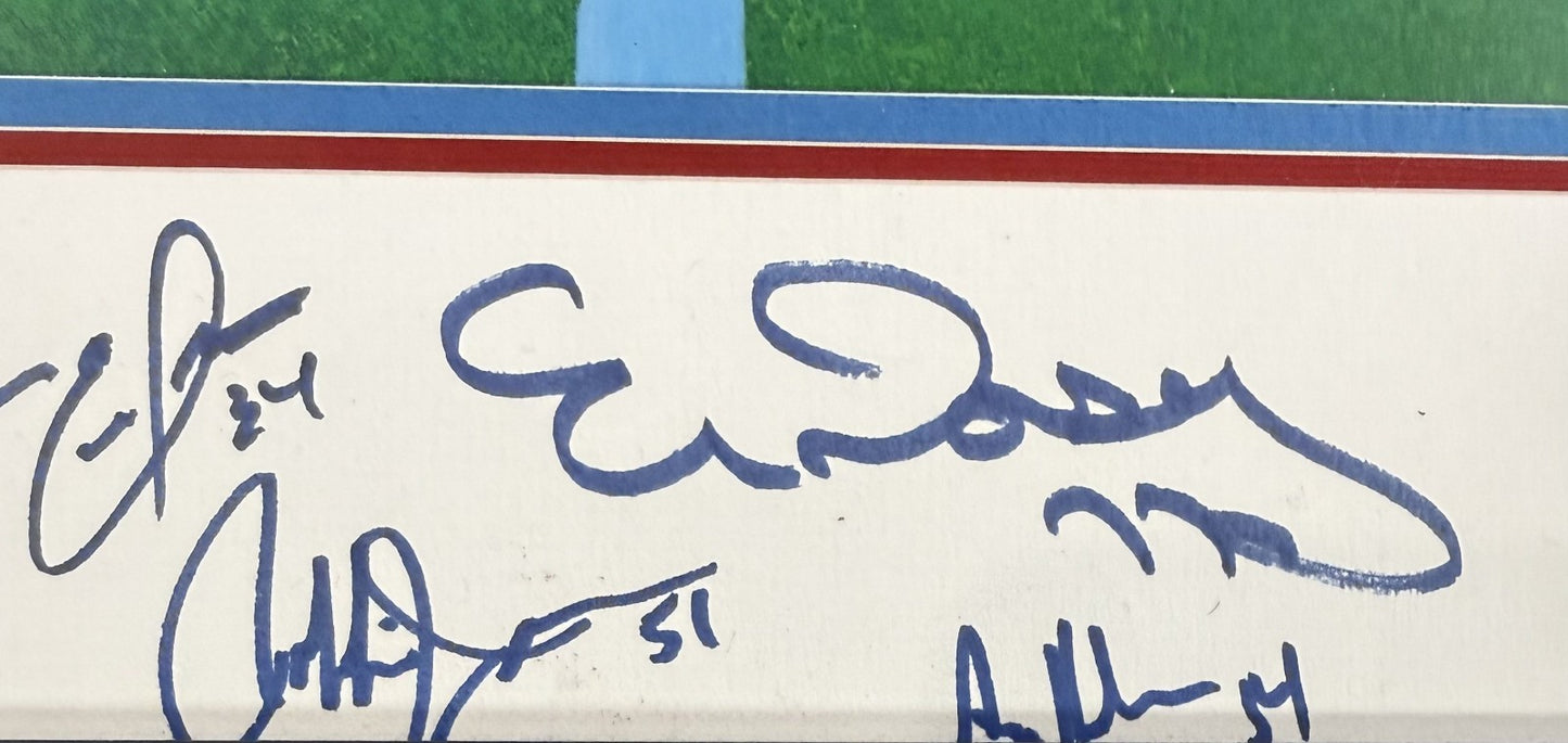 1986 /87 Super Bowl Ny Giants Team Signed Framed Photo Cel Simms Taylor Auto JSA