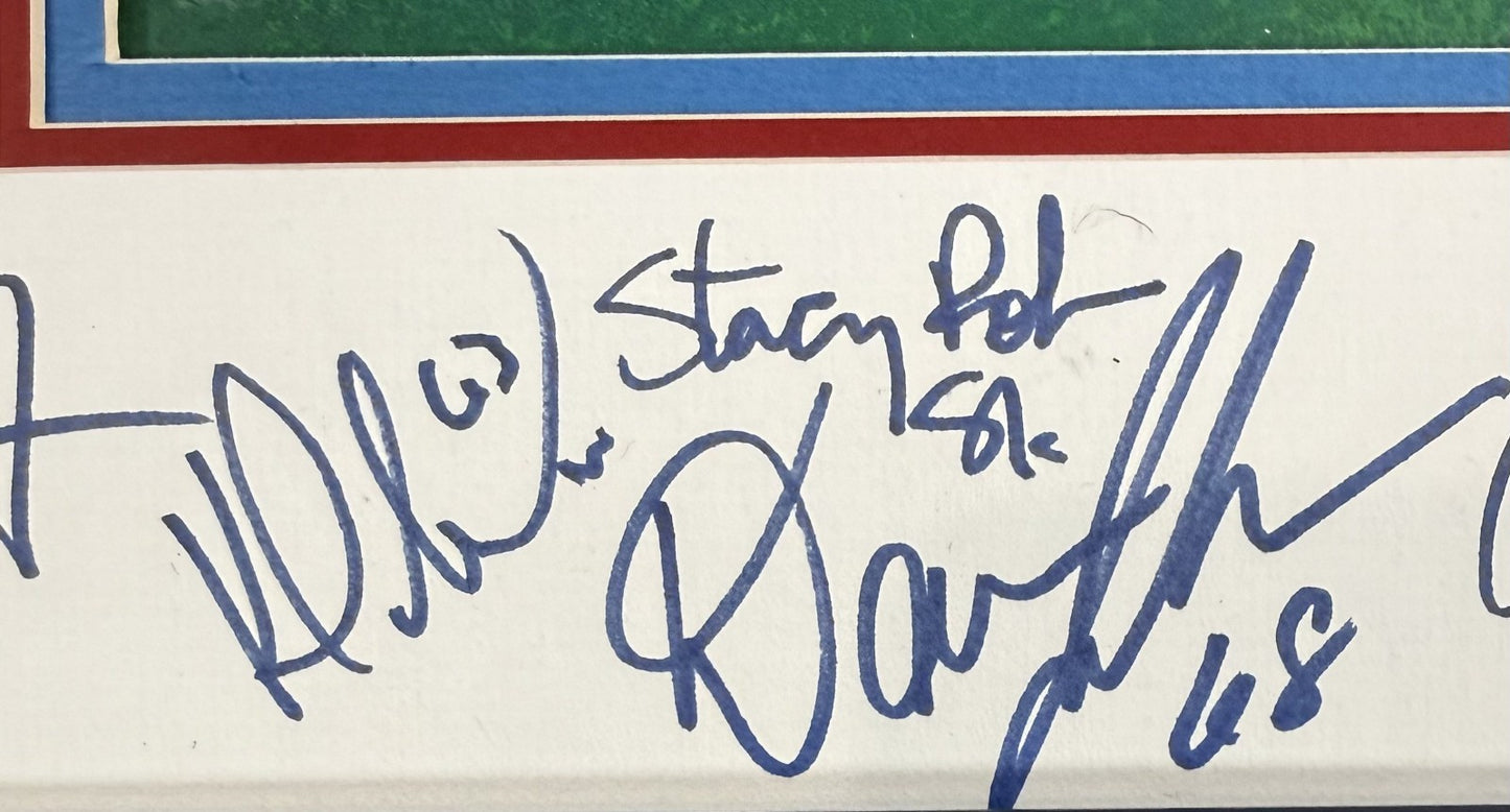 1986 /87 Super Bowl Ny Giants Team Signed Framed Photo Cel Simms Taylor Auto JSA