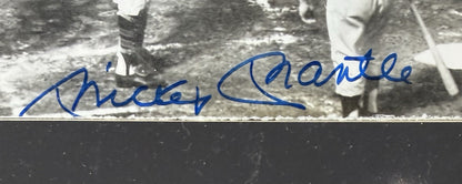 Mickey Mantle Signed 6x8 Original Type 1 Photo Framed Yankees W/Pin HOF Auto PSA