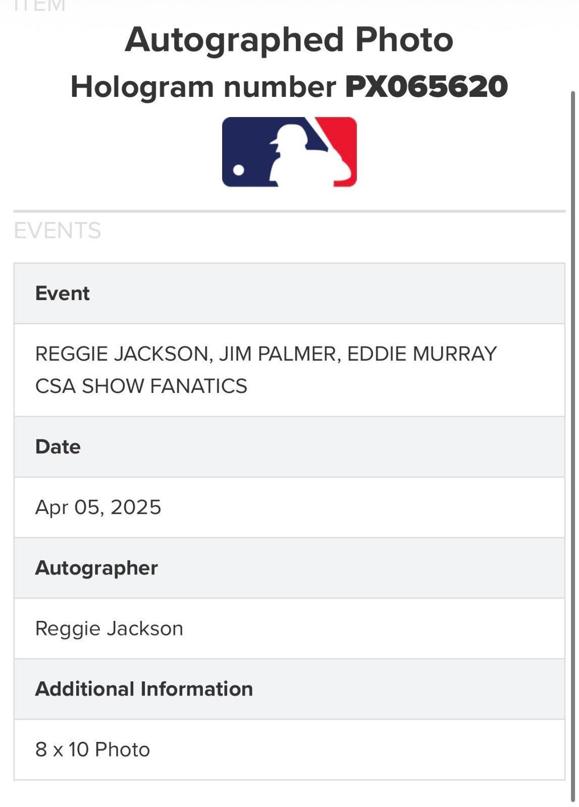 Under Wraps Reggie Jackson Signed 8x10 Emanate Photo /99 Yankees Auto MLB Holo