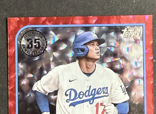 SHOHEI OHTANI 2024 Topps 35th Anniversary Red Crackle Foil 3/5 DODGERS Rare