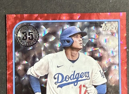 SHOHEI OHTANI 2024 Topps 35th Anniversary Red Crackle Foil 3/5 DODGERS Rare