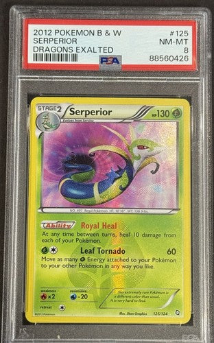 POKEMON DRAGONS EXALTED SHINY SERPERIOR #125 SECRET RARE HOLO PSA 8 Nm - Mint