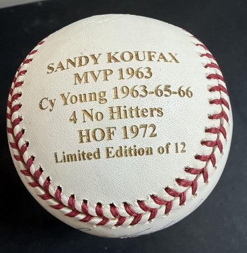 Sandy Koufax Signed Official Nl Stat HOF Baseball /12 Online Authentics Steiner
